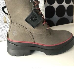 Timberland Women's Olive Green and Black Combat Boots